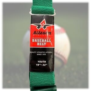 Alleson Athletic Adjustable Elastic Baseball Softball‎ Belts Youth 18-32” Green